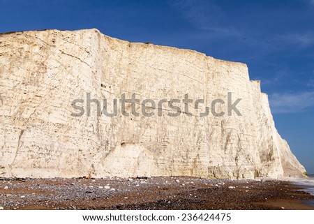 Structure of Seven sisters chalkcliffs on England south coast.