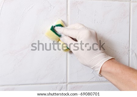 Cleaning wall.