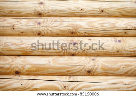 Log wall.