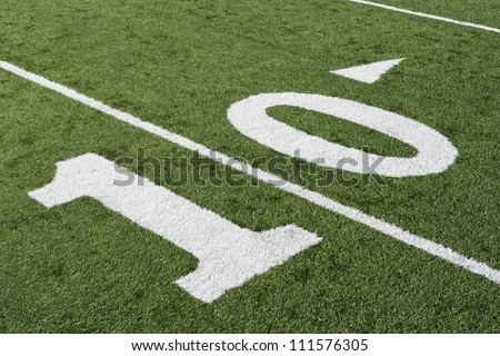 10 yard line on American football field