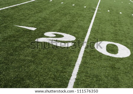 20 yard line on American football field
