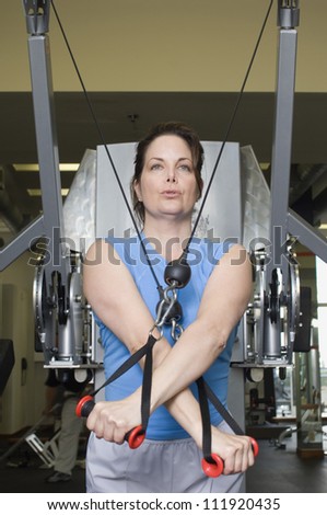 Woman working out in gym