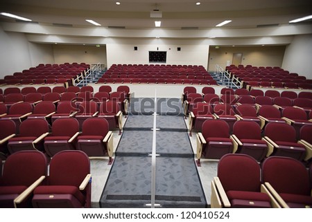 An empty lecture hall of a college university