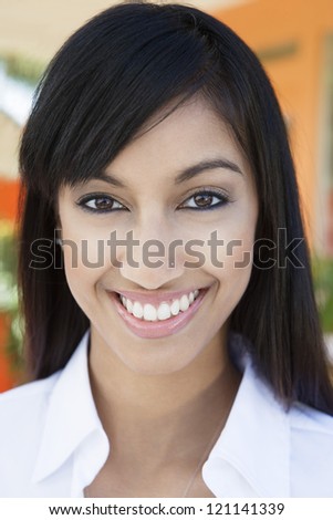 Closeup portrait of an Indian business woman smiling