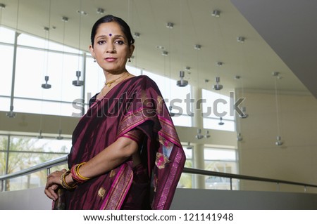 Portrait of a confident middle aged business woman in sari