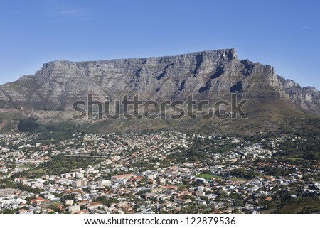 View of townscape with Table mountain, Cape Town, South Africa