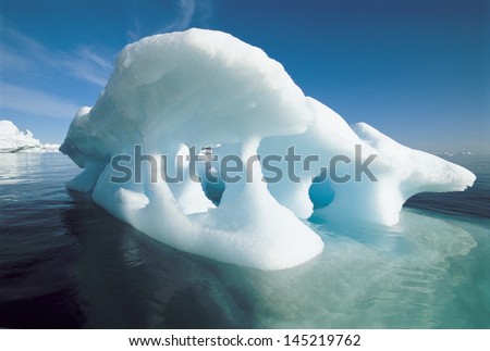 Melting iceberg and water