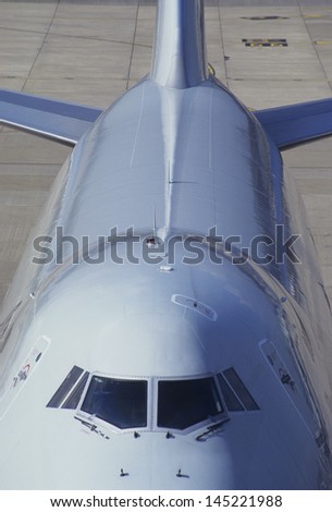 Commercial Airplane on tarmac at airport