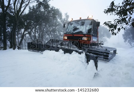 Snow clearing tractor Mt Baw Baw Victoria Australia
