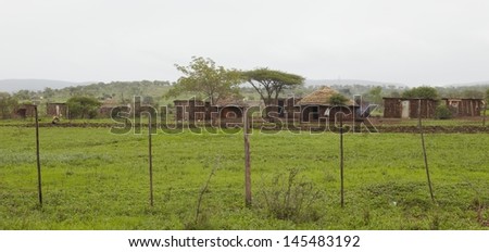 Mut huts in village Africa