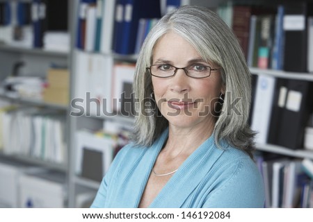 Closeup Portrait Of A Middle Aged Businesswoman Smiling