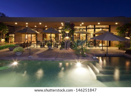House Exterior with swimming pool