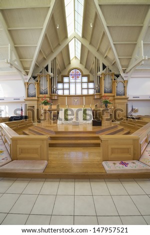 Interior view of a modern church
