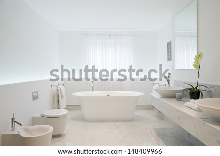 View of a spacious and elegant bathroom