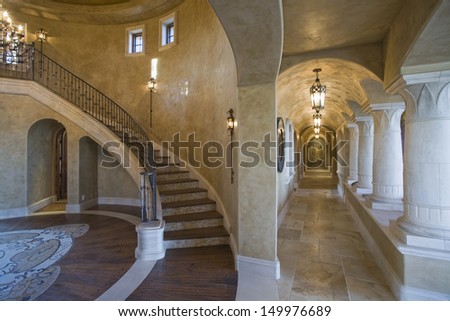 View Of Corridor And Staircase In Modern House
