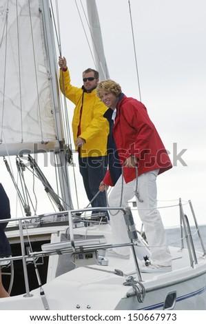 Two men on yacht