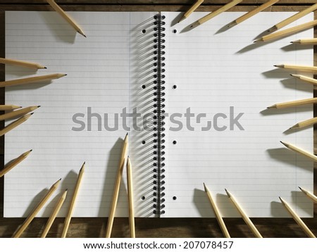 Blank Pad of Paper and Ring of Sharpen Pencils