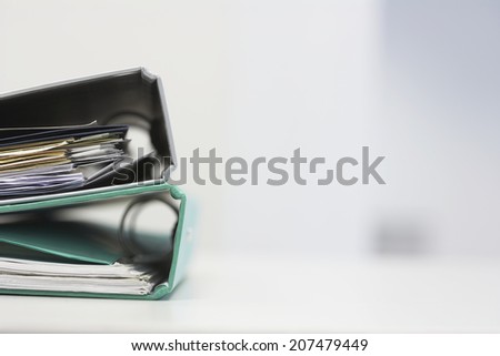 Two file folders on office desk