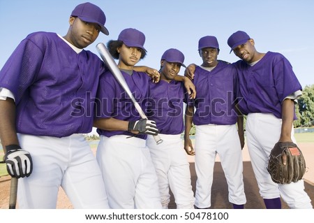 Baseball team mates, (portrait)
