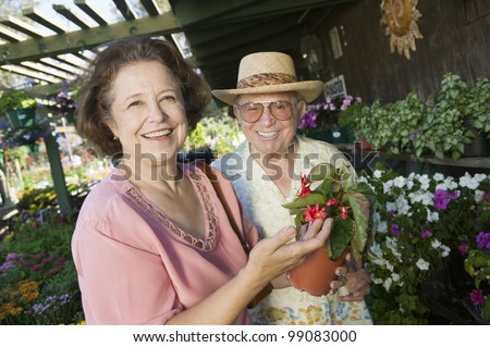 Senior Couple Shopping for Plants