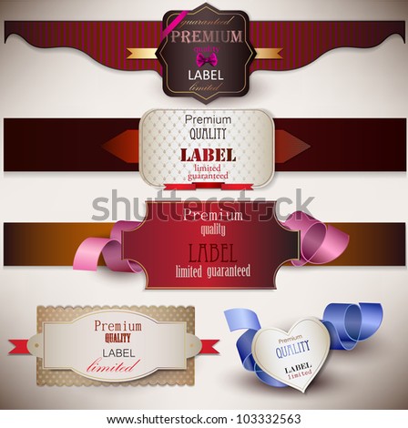 Set of holiday banners with ribbons Vector background Set of holiday banners with ribbons Vector background