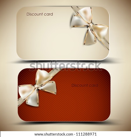 Collection of gift cards with ribbons Vector background Collection of gift cards with ribbons Vector background