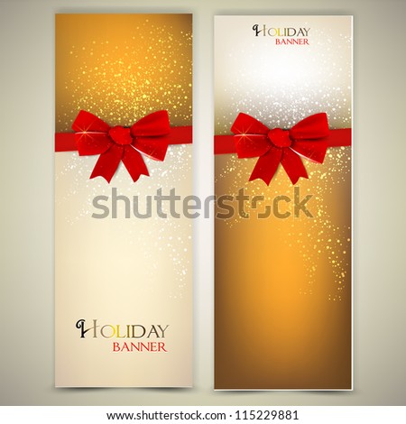 Greeting cards with red bows and copy space Vector illustration Greeting cards with red bows and copy space Vector illustration
