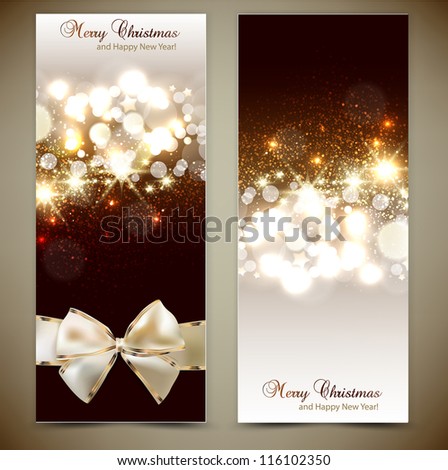 Elegant greeting cards with bows and copy space Vector illustration Elegant greeting cards with bows and copy space Vector illustration
