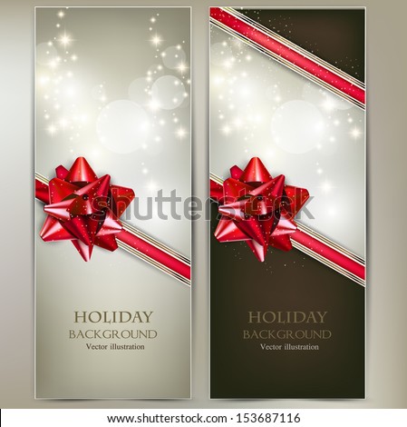Greeting cards with red bows and copy space Vector illustration Greeting cards with red bows and copy space Vector illustration