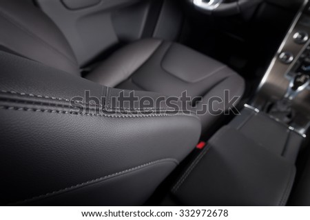 Modern car interior, view from the top