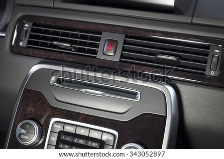 Modern car luxury interior, ac ventilation deck
