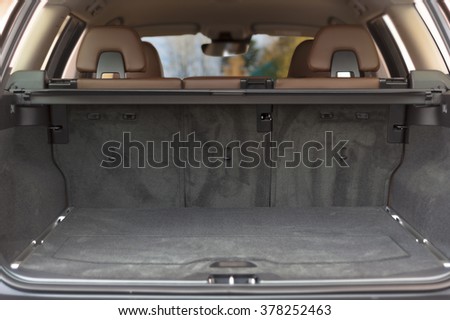 Empty trunk space in modern  car interior