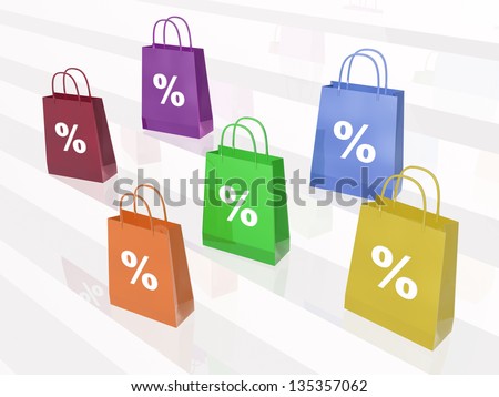 Shop bags on white background.