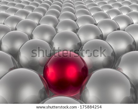 Red and grey spheres as abstract background.
