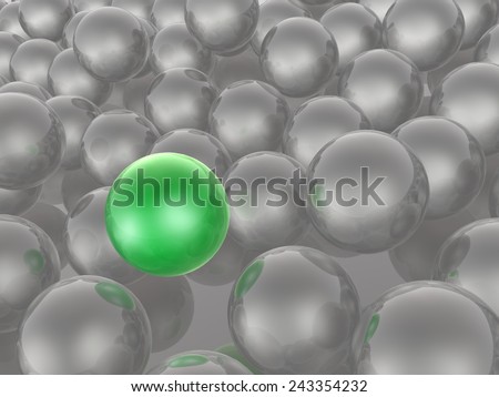 Green and grey spheres as abstract background.
