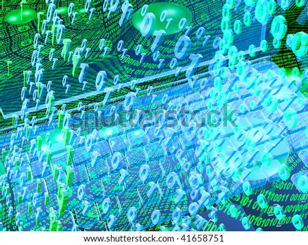 Abstract IT background - digits and keys.