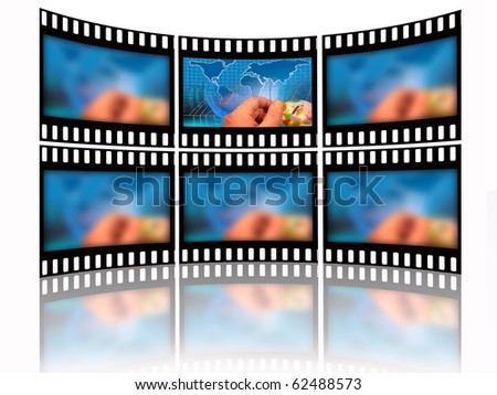 Film frames with color pictures (communication).