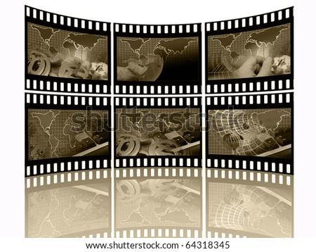 Film frames with pictures in sepia (communication).