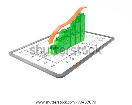 Frame with statistic  picture on white background (business).