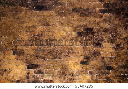 Brick wall inside of an old wine cellar as background