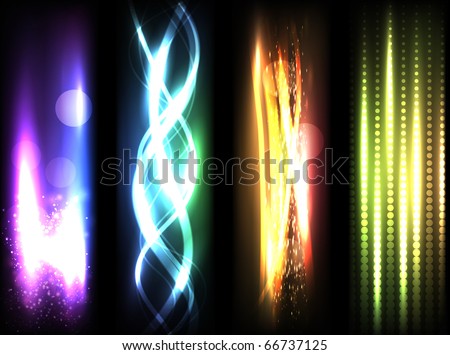 stock vector EPS10 vertical bright abstractions on black background design