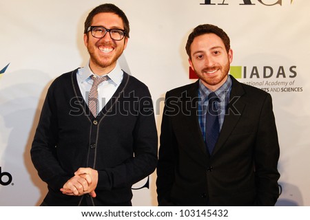 NEW YORK-MAY 17: Amir Blumenfeld and Dan Gurewitch of MTV's College Humor attend the IAC And Aereo Official Internet Week New York HQ Closing Party at IAC HQ on May 17, 2012 in New York City.