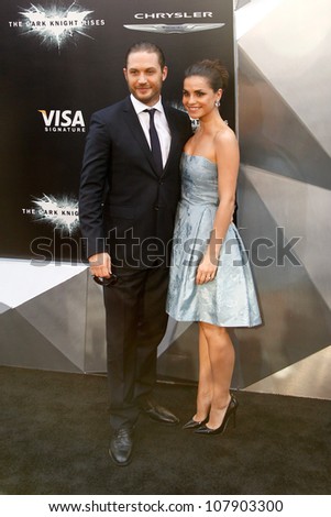 NEW YORK-JULY 16: Actor Tom Hardy and Charlotte Riley attend the world premiere of 