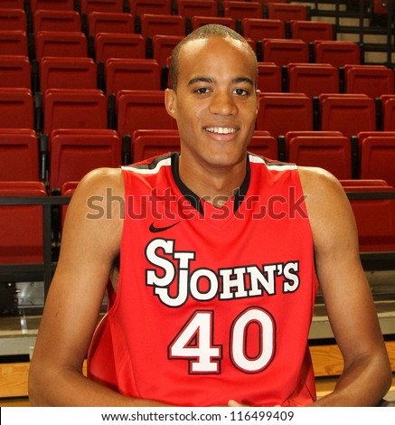 NEW YORK-OCT. 23: St. John\'s Red Storm forward Sam Sealy during media day on October 23, 2012 at Carnesecca Arena, Jamaica, Queens, New York.
