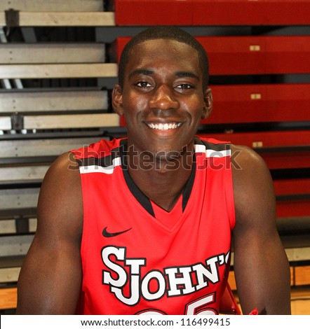 NEW YORK-OCT. 23: St. John\'s Red Storm forward Khadim Ndiaye during media day on October 23, 2012 at Carnesecca Arena, Jamaica, Queens, New York.