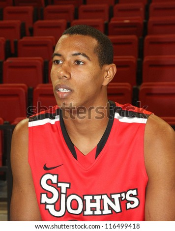 NEW YORK-OCT. 23: St. John\'s Red Storm forward Orlando Sanchez during media day on October 23, 2012 at Carnesecca Arena, Jamaica, Queens, New York.