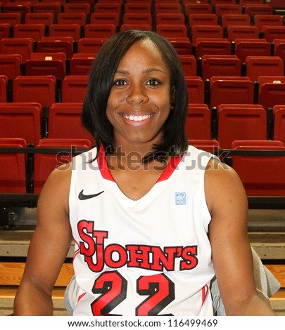 NEW YORK-OCT. 23: St. John\'s Red Storm guard Eugenia McPherson during media day on October 23, 2012 at Carnesecca Arena, Jamaica, Queens, New York.