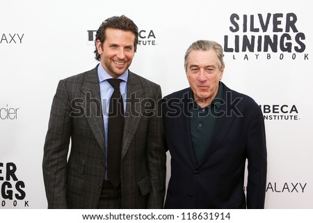 NEW YORK-NOV 12: Actor Bradley Cooper (L) and Robert DeNiro attend the premiere of \