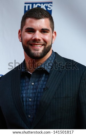 NEW YORK-MAY 30: New York Giants player Justin Pugh attends the 5th annual Tuck\'s Celebrity Billiards Tournament at Slate NYC on May 30, 2013 in New York City.