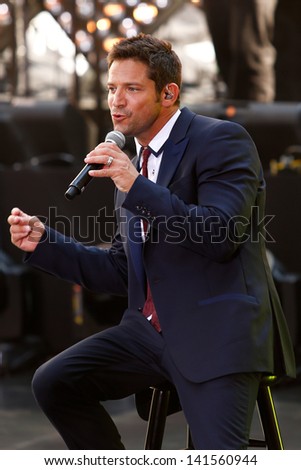 NEW YORK-MAY 31: Jeff Timmons of 98 Degrees performs on NBC\'s \'Today\' in Rockefeller Center on May 31, 2013 in New York City.